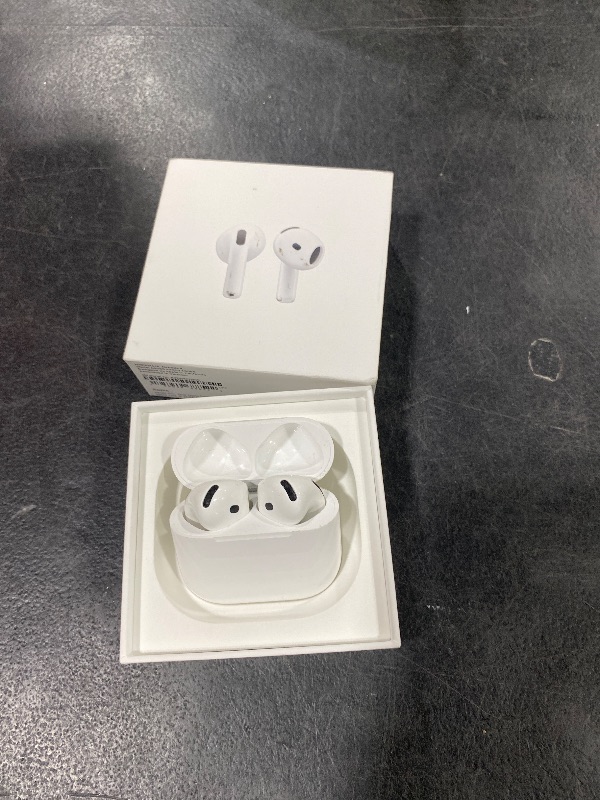 Photo 1 of NON FUNCTIONAL - PARTS ONLY ----------------------------------------------------------Apple AirPods 4 Wireless Earbuds, Bluetooth Headphones, Personalized Spatial Audio, Sweat and Water Resistant, USB-C Charging Case, H2 Chip, Up to 30 Hours of Battery Li