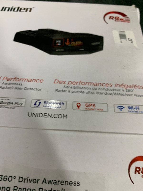 Photo 1 of Uniden R8W (New Model) Extreme Long Range Laser/Radar Detector, 360° Awareness, Directional Arrows, Wi-Fi, Bluetooth, GPS, Real-Time Voice Alerts, Red Light & Speed Camera Alerts, R/TACH App