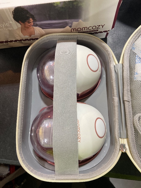 Photo 1 of Momcozy Breast Pump Hands Free Mobile Style | M6, Wearable Breastfeeding Pump Ideal Rhythm for More Milk, DoubleFit Flange More Fit & Discreet with 3 Modes & 9 Levels, 24mm - 2 Pack Cozy Red