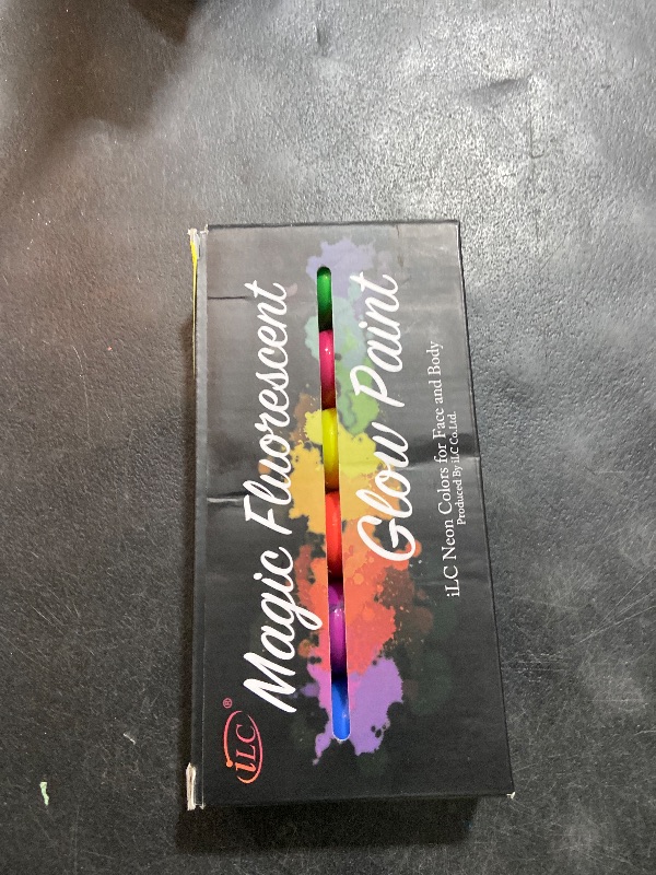 Photo 1 of [6 Bottles, 1 oz. Each] Body Paint Glow Blacklight Reactive Neon Fluorescent Paint - Safe For Skin - Washable - Non-Toxic - Six Colors Kit