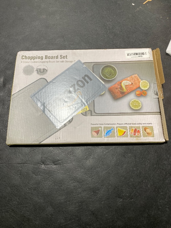 Photo 1 of 1 Pcs Stainless Steel Cutting Board for Kitchen,Double Sided Non Toxic Non Slip Chopping Board 14.37"*9.84",Food-Grade,Scratch Resistant Mesh Design(1 side 304 Stainless Steel, 1 side Wheat Straw PP)