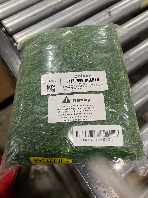 Photo 1 of LOOBANI Dog Grass Pee Pads, Artificial Dog Grass Pads for Potty Tray, Fake Grass for Dogs to Pee On, Outdoor Indoor Pee Grass for Dog Potty(14*18 inch)