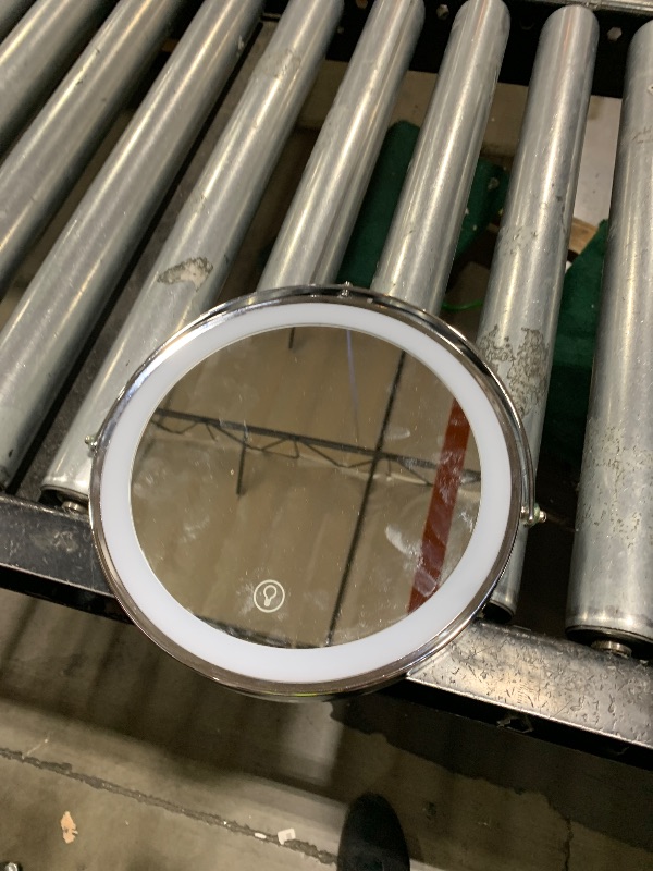 Photo 1 of 10X Magnifying Makeup Mirror with Lights, Rechargeable Powerful Locking Suction Cup Bathroom Shower 360 Degree Rotation Portable Cosmetic Intelligent Switch for Home Travel Lighted Vanity Tabletop