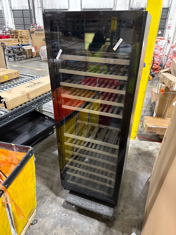 Photo 1 of Velieta 24 Inch Dual Zone Wine Cooler Refrigerator, Large Capacity Freestanding/Built-in Upgraded Professional Wine Fridge with Powerful Compressor, Advanced Cooling System, Quiet Operation, Black