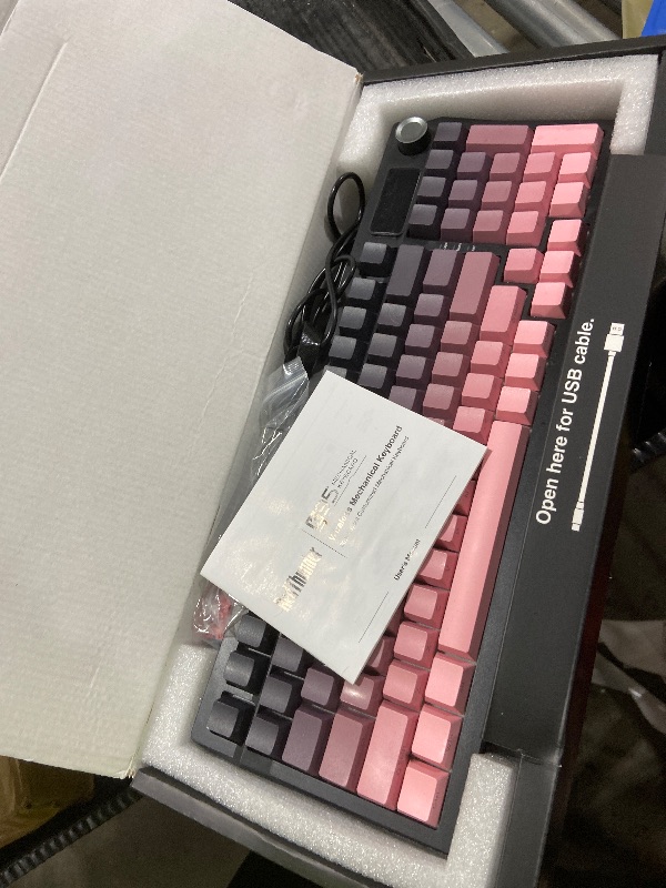 Photo 1 of MISSING USB -----------------------------------------------------------RedThunder K95 Wireless Mechanical Keyboard,TFT Screen & Knob, Trip-Modes Connection, Gasket Custom Hot-Swap Keyboard, RGB Backlit, Pre-lubed Linear Switches, Side Printed PBT Keycaps,