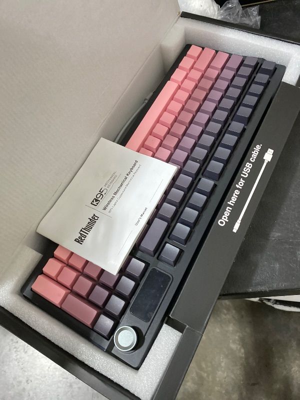 Photo 1 of MISSING USB -----------------------------------------------------------RedThunder K95 Wireless Mechanical Keyboard,TFT Screen & Knob, Trip-Modes Connection, Gasket Custom Hot-Swap Keyboard, RGB Backlit, Pre-lubed Linear Switches, Side Printed PBT Keycaps,