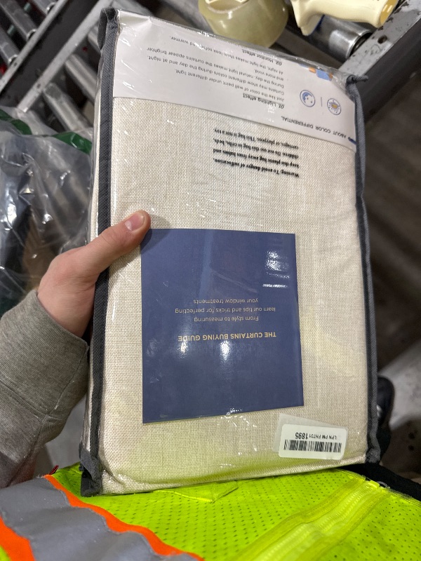 Photo 1 of 100% Blackout Shield Linen Blackout Curtains for Bedroom 84 Inches Long, Back Tab/Rod Pocket Living Room Drapes, Thermal Insulated Blackout Curtains 2 Panels Set, 50" W x 84" L, Cream