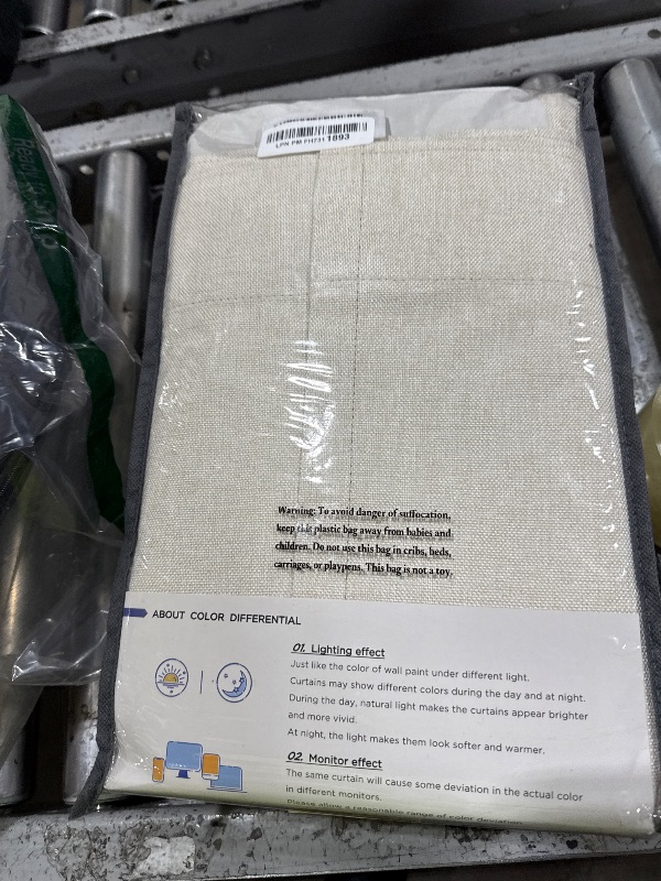 Photo 1 of 100% Blackout Shield Linen Blackout Curtains for Bedroom 84 Inches Long, Back Tab/Rod Pocket Living Room Drapes, Thermal Insulated Blackout Curtains 2 Panels Set, 50" W x 84" L, Cream