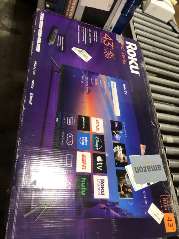 Photo 1 of the tv does not install updates, cannot setup tv. -------------------------------------------------------------------------Roku Smart TV 2025 – 43-Inch Select Series, 4K HDR TV – RokuTV with Enhanced Voice Remote – Flat Screen LED Television with Wi-Fi fo