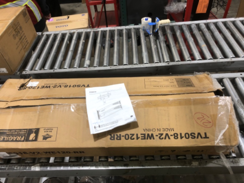 Photo 1 of Rolanstar TV Stand with Mount and Power Outlet, Swivel TV Stand with LED Lights for 32/45/55/60/65/70 inch TVs, White Entertainment Center Media Console with Height Adjustable Mount