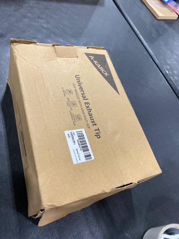 Photo 1 of A-KARCK Dual Exhaust Tip 3 Inch Inlet 4" Dual Outlet 12" Overall Length Polished Stainless Weld-On Duo Layer Angle Exhaust Tailpipe Tips for Car Truck (Left)