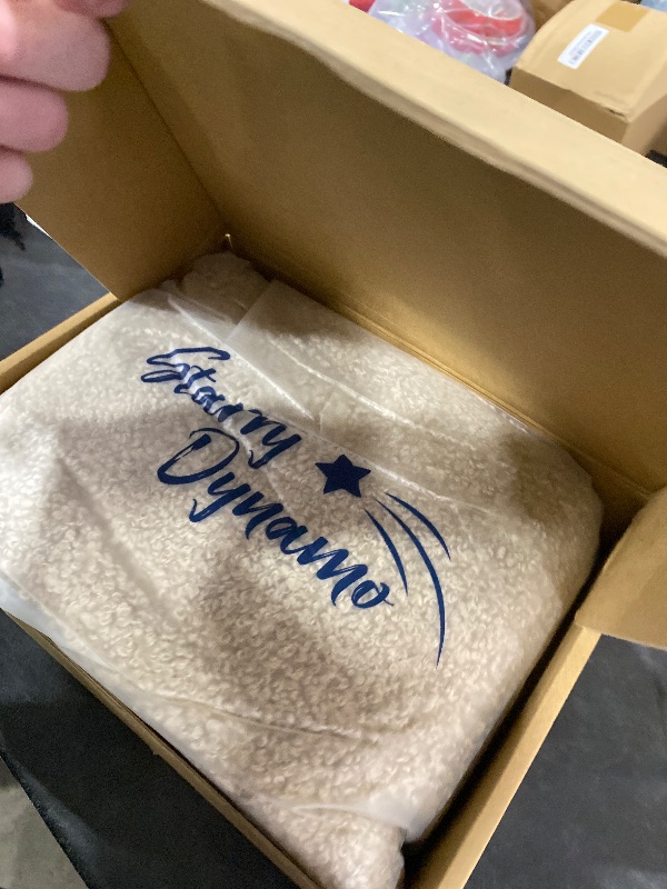 Photo 1 of Starry Dynamo 60-Inch Bouclé Faux Fur Christmas Tree Skirt with Foam Lining and Concealed Slide Clasp Closures, Beige