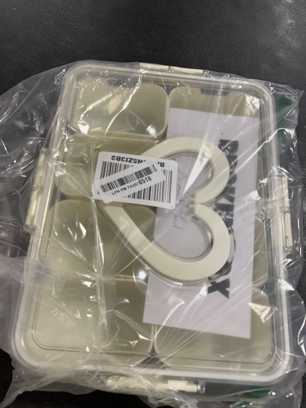 Photo 1 of **DAMAGED** Divided Serving Tray with Lid and Handle, Snackle Box Charcuterie Container for Portable Snack Platters - Clear Organizer for Snacks,Candy, Fruits, Nuts for Party, Entertaining