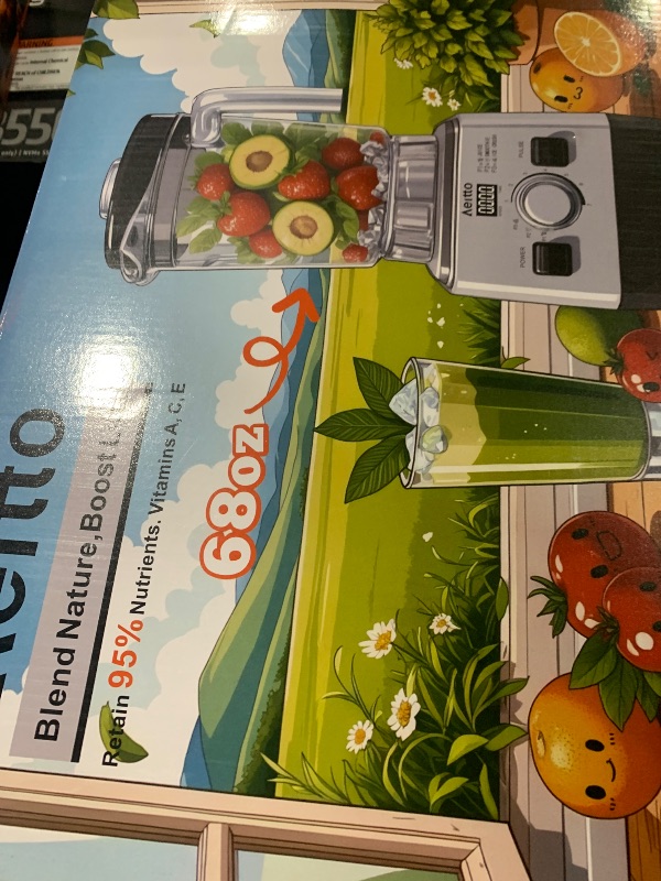 Photo 1 of Aeitto Blenders for Kitchen with 68Oz. Large Capacity, 1800W Max Power Smoothie Blender, 3 Preset Programs & 7 Speeds, Professional Countertop Blender for Smoothies, Ice Crush, Generation2 Silver