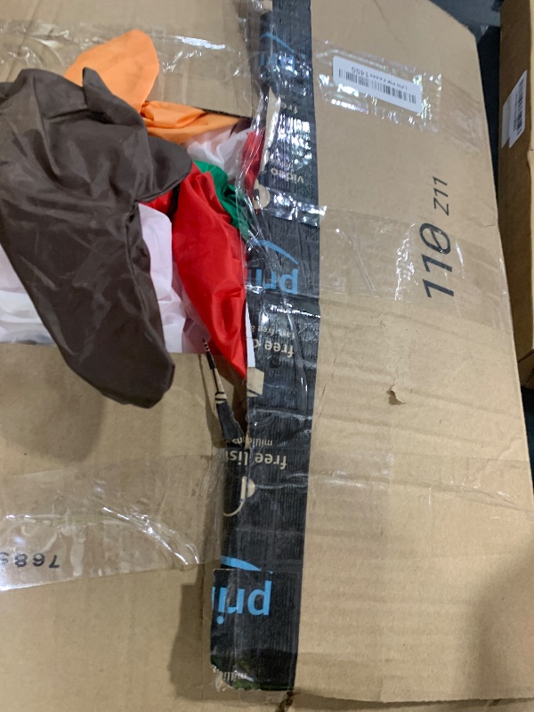 Photo 1 of 12 Ft Long Christmas Inflatable Black Santa Rides in a Sleigh Pulled by Three Reindeer with Gift Box, African American Christmas Decorations Built-in LED Lights Blow up Xmas Decor for Yard Lawn Garden