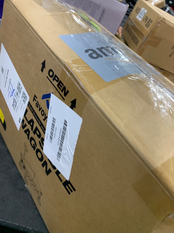 Photo 1 of Favoyard Extra Large Collapsible Wagon Carts Foldable 360LBS Heavy Duty Beach Wagons with Big Wheels & Brakes Portable Folding Cart for Shopping Grocery Utility Sports Garden Camping Outdoor, Black