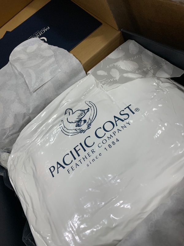 Photo 1 of Pacific Coast White Goose Down Fiber Pillows, Bed Pillows for Back, Stomach and Side Sleepers, King Size Pillows Set of 2, Hotel Collection, Fluffy, Medium