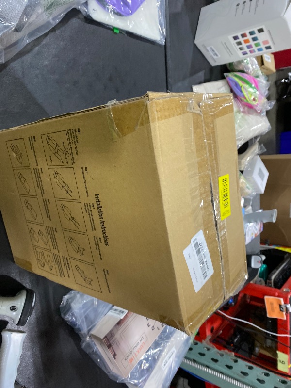 Photo 1 of EXYGLO Stackable Cardboard Storage Bins 30 Pack, 12x6x4.5 Inch Cardboard Boxes with Lid, Corrugated Organizer Bins for Pantry, Shelves, Garage, Office, Shop, White