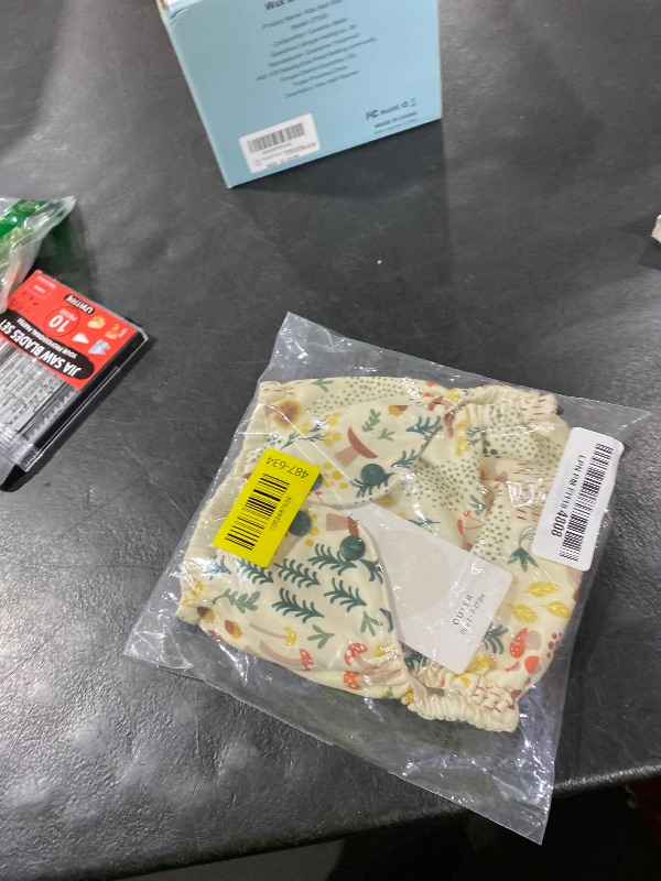 Photo 1 of Esembly Cloth Diaper Cover - Reusable Swim Diaper, Waterproof, Breathable - Adjustable Outer Layer Over Absorbent Inner for Blowout Protection - Fantastic Funghi, Size 1 (7-17lbs)