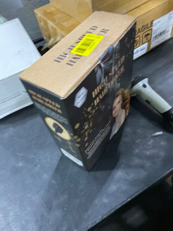 Photo 1 of Natrial Ionic Professional Hair Dryer with Diffuser for Curly Hair,1600W&110000RPM High Speed Blow Dryer for Women,Fast Drying,Lock Function,Low Noise,Lightweight for Home Travel Salon,Gray