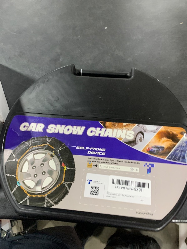 Photo 1 of Snow-Chains Auto Fixing 1 Min Quick Fit Easy Installation Tire-Chains, Portable Reusable Universal Emergency Tire Traction Chain for Passenger Car, Pickup Trucks and SUV - Set of 2 (HKN-160)