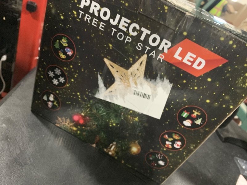 Photo 1 of Christmas Tree Topper Lighted with 6 Projection Modes,Christmas Star Tree Topper Built-in LED Rotating Projector Lights 3D Sparkling Christmas Tree Decorations for Xmas Party Holiday Decor(Golden)