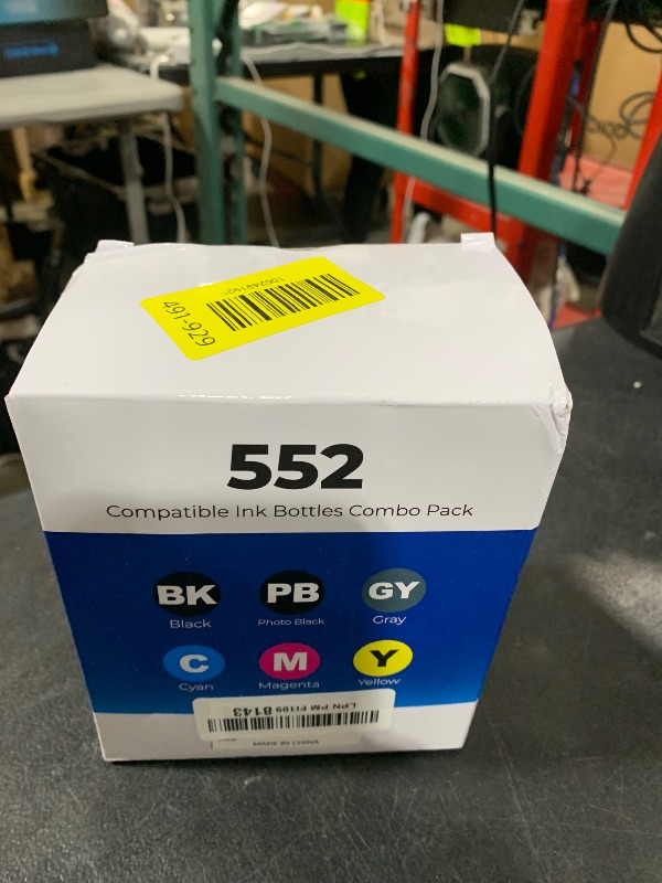 Photo 1 of Topcolor Compatible for T552 Ink Bottles 6 Pack ET-8550 ET-8500 Replacement for T552 Ink Refill Bottle Work for Photo ET 8550 ET8550 Photo ET 8500 ET8500 8550 8500 Printers (BK PB C M Y GY)