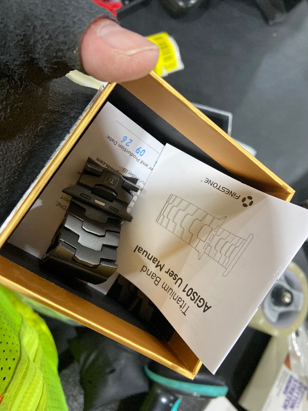 Photo 1 of FiNESTONE AGIS01 Titanium Band Compatible with Apple Watch Ultra 2/1 49mm, Series 10 46mm - Military-Grade DLC Coating, Scratch Resistant & Durable Adjustable Strap for Men - Magnetic Clasp, Black