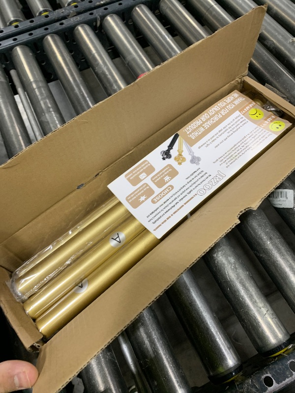 Photo 1 of  2 Pack Gold Curtain Rod for Windows 48 to 84 Inches, 1'' Heavy Duty Adjustable Modern Drapery Rods with Unique Crystal Finials, Luxury Decorative Curtain Rods, Size: 30-88'' 