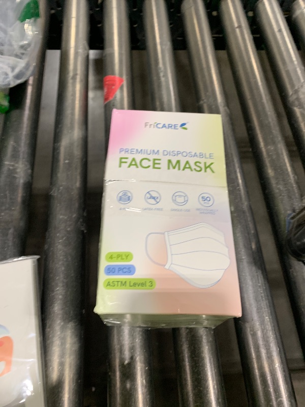 Photo 1 of FriCARE Made in USA Disposable Face Masks, 4-Ply ASTM Level 3 Medical Grade, Breathable & Comfortable for Adult Daily Work/Sun Protection, 50 Pack Black