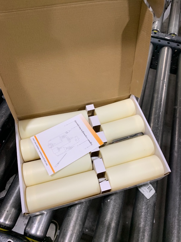 Photo 1 of  Outdoor Candles with Timer Waterproof: Set of 8 2.2''×4'' 5'' 6'' 7'' Flameless LED Pillar Candles with Remote Battery Candles Flicking Ivory for Home Decor Fireplace Patio Wedding Centerpieces 