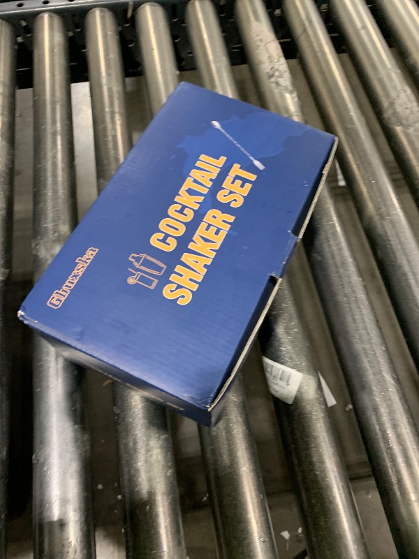 Photo 1 of Gbuxska Cocktail Shaker Set, 14.2oz Glass Martini Shaker with Strainer - Includes Measuring Jigger, Mixing Spoon and Muddler - Perfect for Making Cocktails and Protein Shakes (Silver)