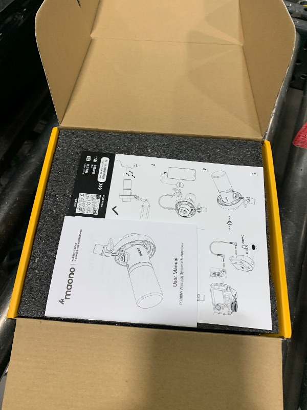 Photo 1 of  MAONO PD200W Hybrid Wireless Podcast Microphone for PC, Dynamic XLR USB Mic with Desktop Stand, Software, Noise Cancellation, for Vocal Recording, Streaming, Content Creation, Home Studio, Voiceover 