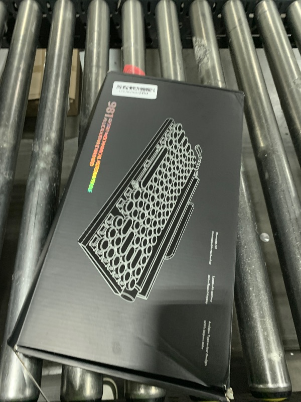 Photo 1 of Adventurers Typewriter-Style Retro Mechanical Keyboard LED Backlight 83 Keys Bluetooth 5.0 Blue Axis Pink Color Panel Compatible with iOS/Android/Windows/Vista/Linux/Mac Office/Gaming, 12.3x6.6x1.6in