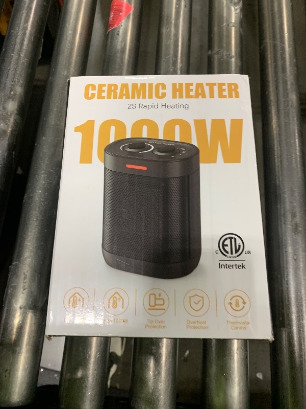 Photo 1 of  1000W Small Space Heaters for Indoor Use, PTC Ceramic Personal Heater with Overheating & Tip-Over Protection, Quiet Heating for Desktop Office Home 