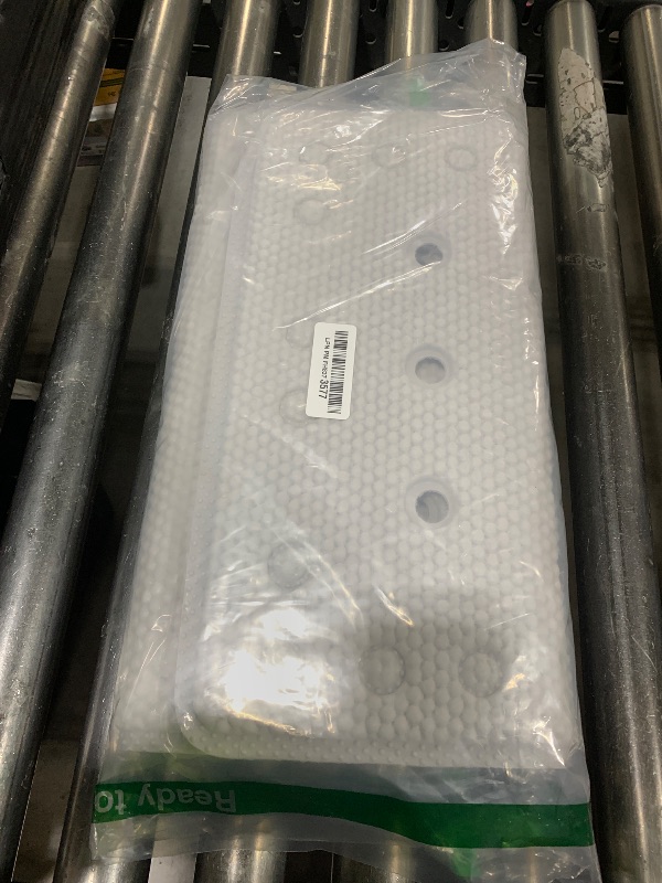 Photo 1 of  Webos Bathtub Mat Non Slip: Soft Safety Foam Bath Mat for Tub Suitable for Families Extra Large 17 X 36Inch with Drain Holes and Suction Cups Massage Tub & Shower Mat for Bathroom (White) 