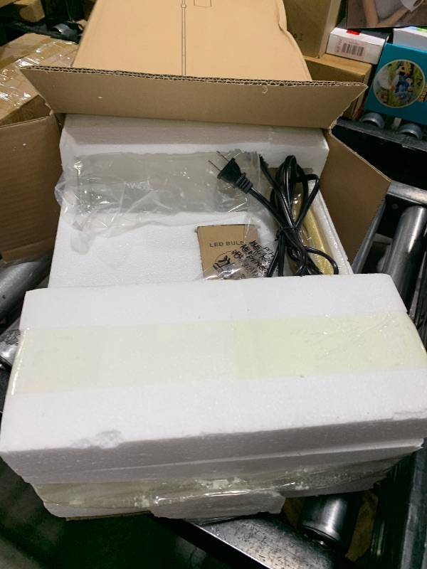 Photo 1 of ?Upgraded?Dimmable Gold Floor Lamp for Living Room with Clear Glass Lampshade, Glass Modern Floor Lamp with 900LM Edison Bulb Included, Standing Tall Lamp for Bedroom, Office, Reading Room, Corner