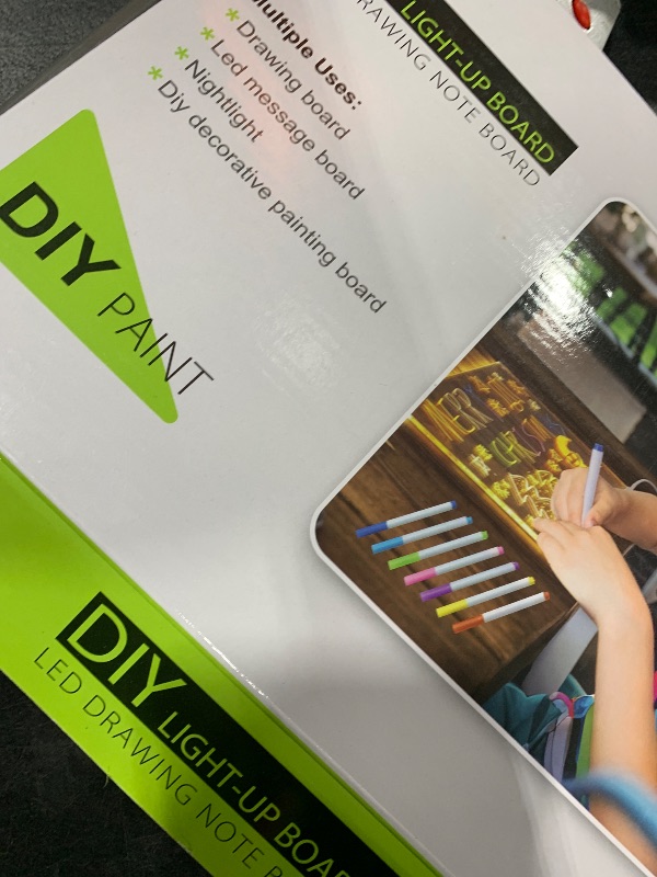 Photo 1 of Lumiboard LED Drawing Board, LED Note Board, Acrylic Dry Erase Glowboard with 4 Modes & 7 Colors Light, Include Adapter, Led Doodle Board for Kids, Halloween or Christmas Decorations (Small)