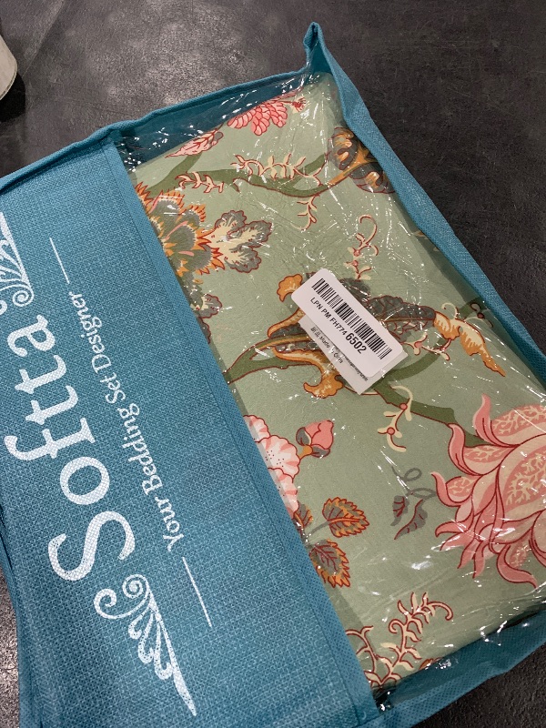 Photo 1 of Softta Vintage Shabby Colorful Flower Leaves Bedding Set King Size 3Pcs Elegant Duvet Cover Set Boho 100% Egyptian Cotton Light Gray GreenLPNPMFH7746502
