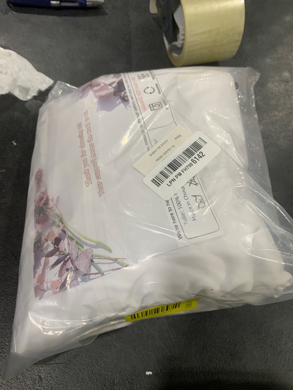 Photo 1 of 10x10ft Wrinkle Free White Backdrop Curtain for Parties Soft Fabric Drapes Wedding White Curtain Backdrop for Birthday Party Decorations Background for Photography 5x10ft, 2 Panels