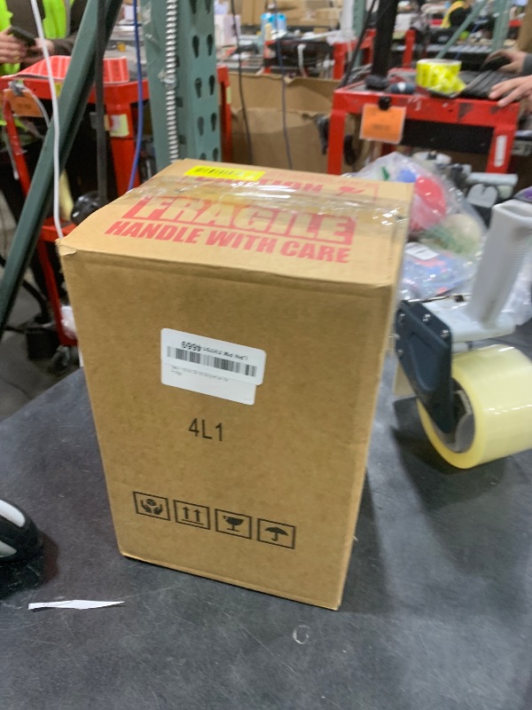 Photo 1 of 1 Gallon Glass Beverage Dispenser with Lid, Stainless Steel Spigot, Glass Drink Dispensers for Parties, Lemonade Dispenser With Ice Cylinder for Weddings, Party,Sun Tea Jar, Water Juice Dispensers