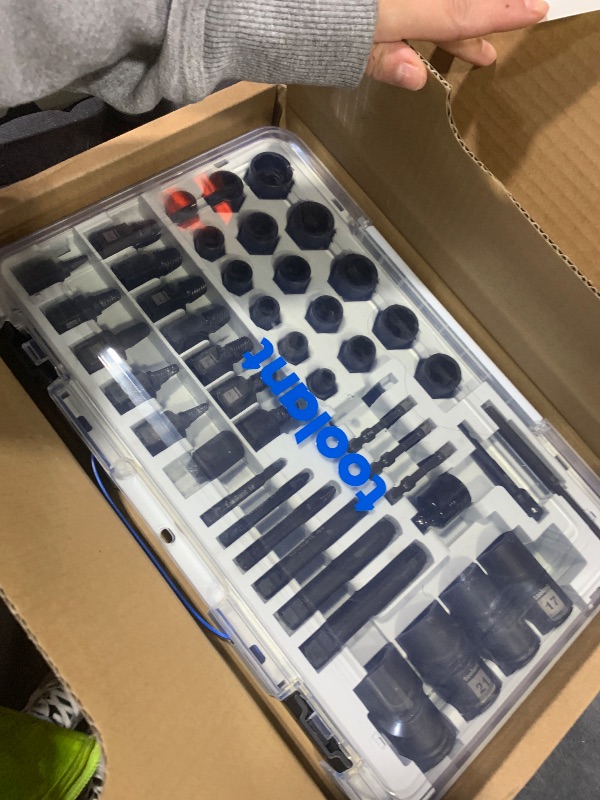 Photo 1 of toolant 46pcs Impact Bolt Extractor Kit, Bolt & Nut Remover Socket Tool Kit, Stripped Bolt Extractor for Damaged Screws and Bolts