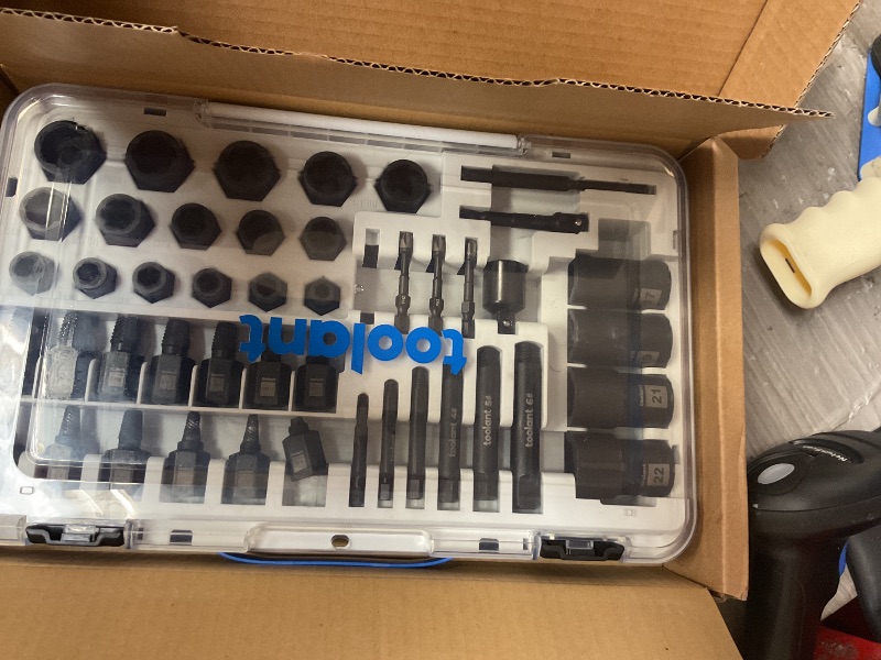 Photo 1 of toolant 46pcs Impact Bolt Extractor Kit, Bolt & Nut Remover Socket Tool Kit, Stripped Bolt Extractor for Damaged Screws and Bolts