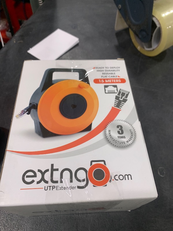 Photo 1 of Retractable Network Cable Extender, 50 Feet CAT 6 Ethernet Cable Flat-Portable 1Gbps Data Speed-Swiftly Setup Temp Networks-Cascadable Male-Female RJ45 Connector-UTP Cable Reel