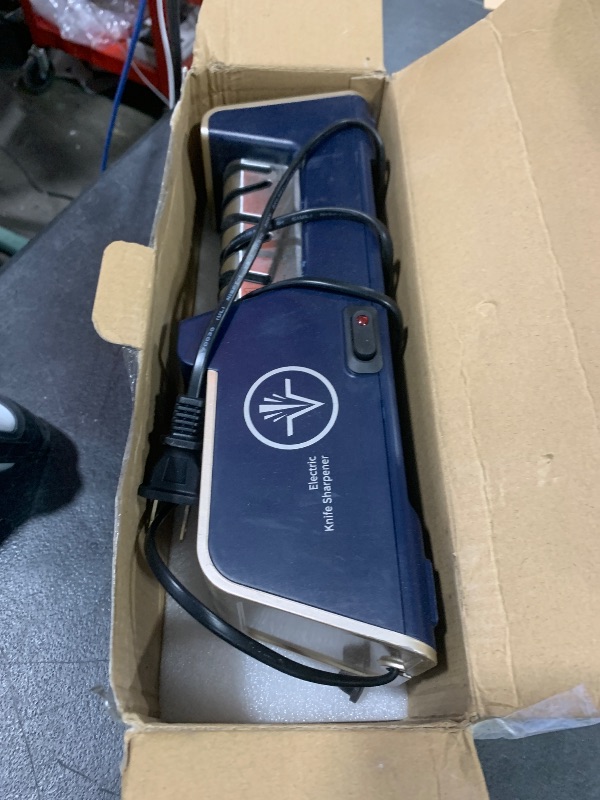 Photo 1 of Homly Professional Electric Knife Sharpeners for Kitchen Knives with Diamond Abrasives and Precision Angle Guides, Multifunctional 3-Stage Slots, Applicable to Straight Knife and Ceramic Knife