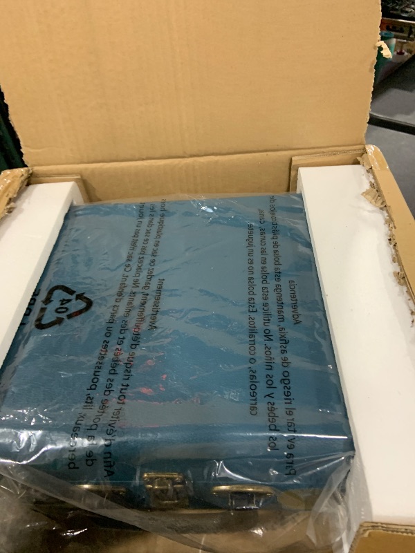 Photo 1 of Vinyl Record Player 3-Speed Bluetooth Suitcase Portable Belt-Driven Record Player with Built-in Speakers RCA Line Out AUX in Headphone Jack Vintage Turntable Coral Blue