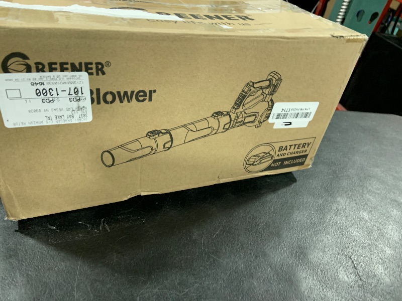 Photo 1 of Brushless Leaf Blower for Milwaukee M18 Battery, 6-Speed Adjustable, 600CFM/190MPH(Max), Lightweight(1.06Kg) Leaf Blower for Yard, Patio, Garden, Grass(Tool only)