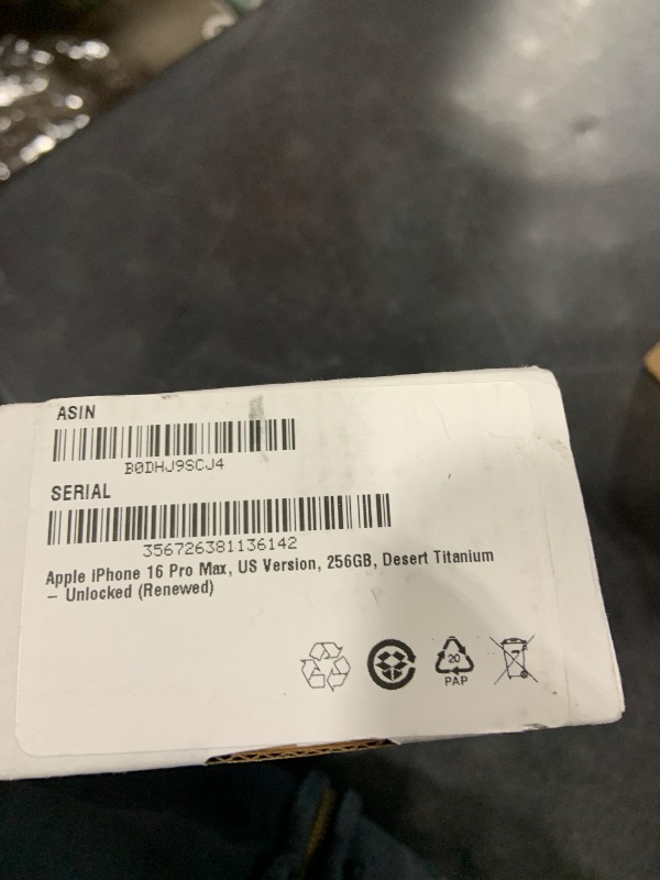 Photo 1 of Apple iPhone 16 Pro Max, US Version, 256GB, Desert Titanium - Unlocked (Renewed)