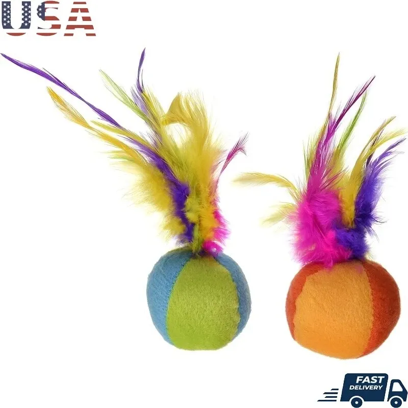 Photo 1 of (1 Count) Flutter Balls Feather Cat