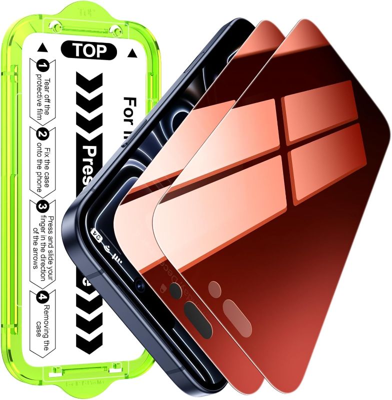 Photo 1 of iPhone 17 Pro Sunset Color Privacy Screen Protector - Gradient Purple Anti-Spy Tempered Glass, Anti-Blue Light, Pink Military-Grade 9H Hardness,Shatterproof, Flawless Fit Tray